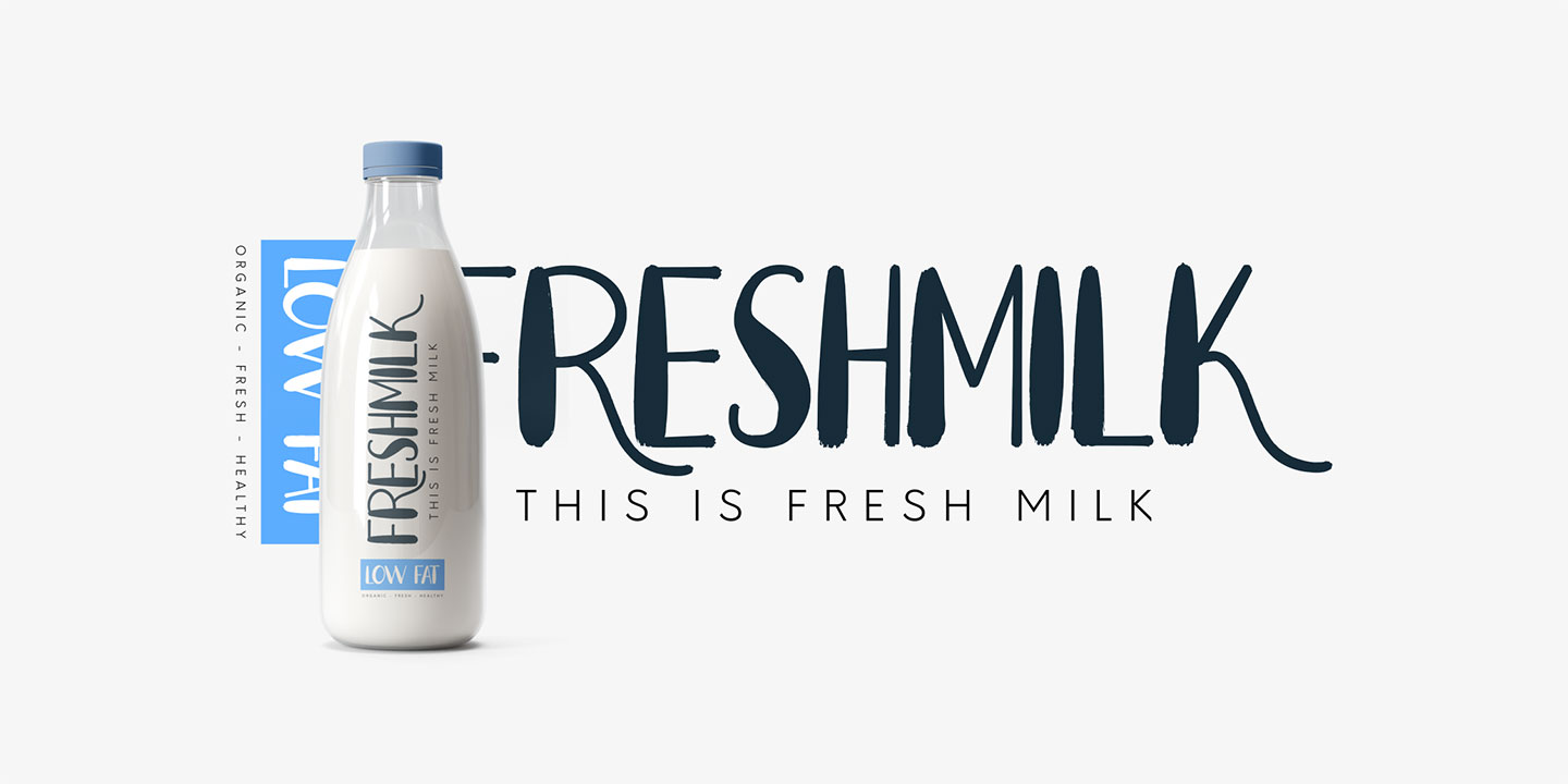 Beispiel einer Fresh Milk Regular-Schriftart